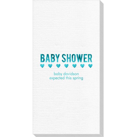 Baby Shower with Hearts Deville Guest Towels
